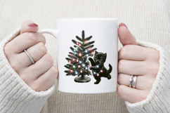 Christmas lights &amp; black cat clipart| Winter t shirt designs Product Image 4