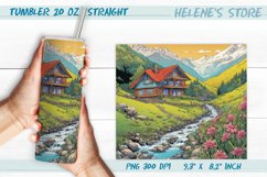 House in spring mountains skinny tumbler sublimation wrap Product Image 1