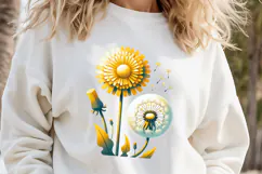 Wildflowers dandelion clipart | Vintage flowers graphics Product Image 2