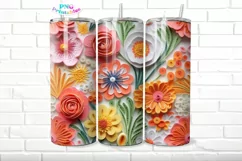 3D Floral 20 oz Skinny Tumbler Wrap Product Image 1