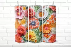 3D Floral 20 oz Skinny Tumbler Wrap Product Image 3
