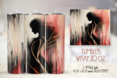 Abstract texture portraiture straight tumbler 20oz wrap png Product Image 1