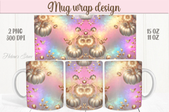 Happy Thanksgiving day mug wrap design png|Cute gold pumpkin Product Image 1