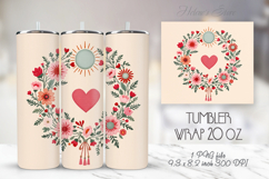 Pastel heart &amp; flowers straight skinny tumbler 20 oz wrap Product Image 1
