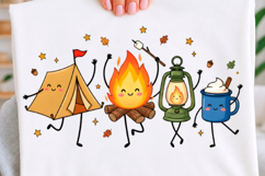 Kawaii Camping Friends T-shirt Png Product Image 1