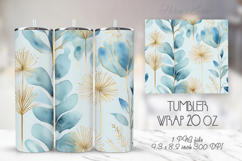 Gold flowers tumbler sublimation wrap|Spring abstract design Product Image 1