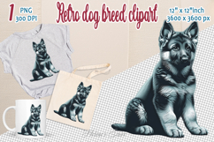 Cute vintage dog clipart | Retro dog breed design png Product Image 1