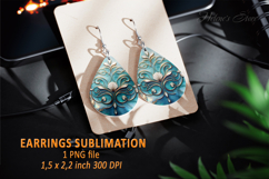 Gold Aquamarine Ocean earrings design| Teardrop earring png Product Image 1