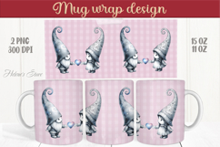 Cute gnomes with heart Mug wrap sublimation | Valentines day Product Image 1