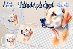 Cute watercolor dog clipart | Colorful dog design png Product Image 1