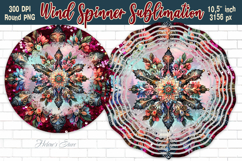 Christmas Snowflake Wind Spinner wrap sublimation design png Product Image 1