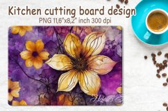 Watercolor flowers pattern design cutting board sublimation Product Image 1