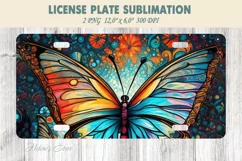 Car plate sublimation | Car plate PNG | Butterfly design Product Image 3