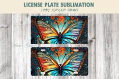 Car plate sublimation | Car plate PNG | Butterfly design Product Image 1