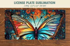 Car plate sublimation | Car plate PNG | Butterfly design Product Image 2