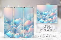 Light blue pastel tumbler 20oz wrap sublimation design png Product Image 1