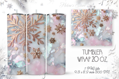 Christmas tumbler wrap 20oz sublimation |Magic snowflakes Product Image 1