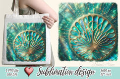 Aquamarine ocean gold and pearl sublimation design png Product Image 1