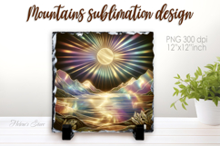 Magic mountains slate design png | Fanatsy night landscape Product Image 1