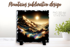 Magic mountains slate design png | Fanatsy night landscape Product Image 1