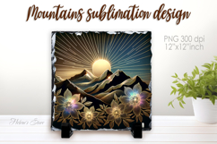 Magic mountains slate design png | Fanatsy night landscape Product Image 1