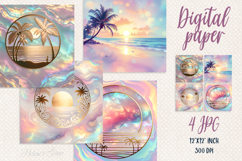 Summer beach digital paper | Gold and pearl scrap booking Product Image 1