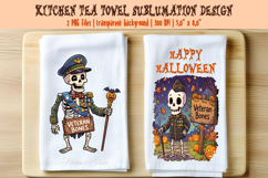 Funny Halloween Skeleton kitchen towel sublimation designs Product Image 1