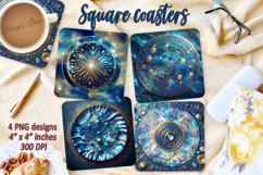 Fantasy Cosmic sky pearl square coaster sublimation designs Product Image 1