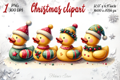 Christmas funny rubber ducks clipart t shirt design png Product Image 1