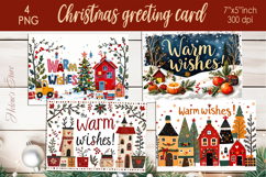 Funny Christmas greeting card PNG | Retro Frame Warm Wishes Product Image 1
