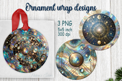 Fantasy cosmos round ornament sublimation designs PNG Product Image 1