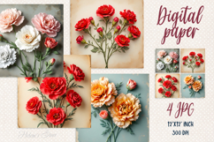 Vintage floral digital papers jpeg|Scrap booking 3d graphics Product Image 1