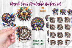 Mardi Gras coquette bow printables stickers and sheet Product Image 1