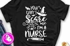 You can't scare me I'm a nurse svg Halloween shirt Witch Product Image 2