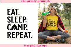 Eat Sleep Camp Repeat svg png dxf eps camping design Product Image 1