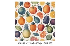 seamless pattern olives , oranges, fruits, food watercolor Product Image 3