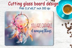 Inspiring quote kitchen glass cutting board sublimation png Product Image 2