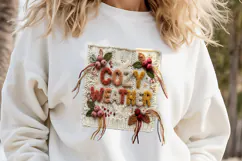 Cozy Weather Chenille Embroidered Patch Puffy Autumn PNG Product Image 2