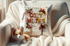 Cozy Weather Chenille Embroidered Patch Puffy Autumn PNG Product Image 3