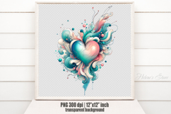 Cute watercolor heart sublimation design | Love clipart png Product Image 2