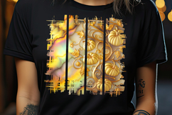Cute golden pumpkins yellow brush strokes t shirt design png Product Image 2