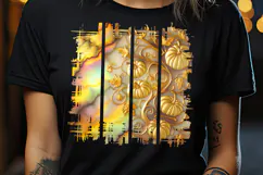 Cute golden pumpkins yellow brush strokes t shirt design png Product Image 2