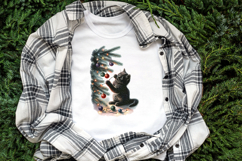 Christmas lights &amp; black cat clipart| Winter t shirt designs Product Image 2