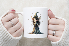 Cute watercolor Halloween elf girl sublimation design png Product Image 4