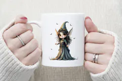 Cute watercolor Halloween elf girl sublimation design png Product Image 4