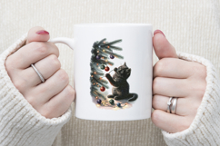 Christmas lights &amp; black cat clipart| Winter t shirt designs Product Image 4