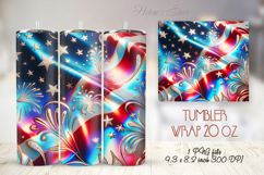 USA Patriotic tumbler wrap 20oz| 4th of July | Fireworks png Product Image 1