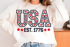 Faux Yarn 250 Years Png, Floral USA Png Product Image 1