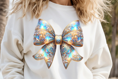 Cute Christmas coquette bows design|Blue bow T-shirt clipart Product Image 1
