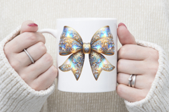 Cute Christmas coquette bows design|Blue bow T-shirt clipart Product Image 3